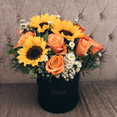 Bucketful of Sunshine - Sunflower & Roses Box