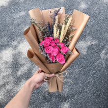 Dried Flowers & Mini Rose Bouquet